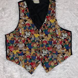 Vintage Teddy Bear Graphic Vest XL‎